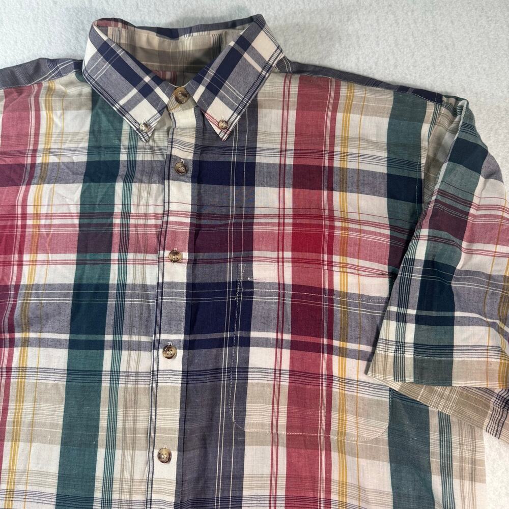 McGregor Classics Men's Short sleeve Large Plaid Button Up Vtg Spring Easter